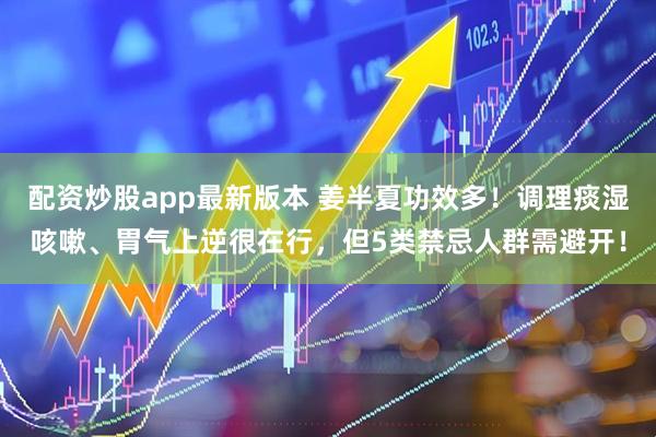 配资炒股app最新版本 姜半夏功效多！调理痰湿咳嗽、胃气上逆很在行，但5类禁忌人群需避开！