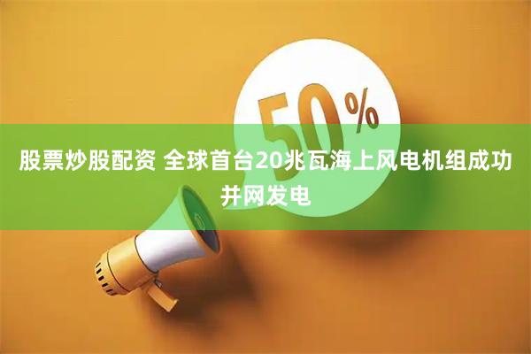 股票炒股配资 全球首台20兆瓦海上风电机组成功并网发电